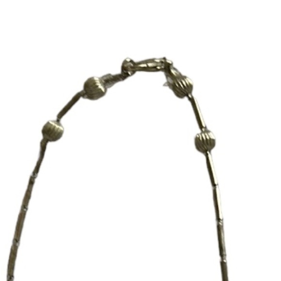 Sparkling Crystal Cluster Necklace with Silver Liquid Tube Bead Chain - Picture 4 of 5